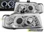 Preview: LED Angel Eyes Scheinwerfer für Seat Ibiza 6K / Cordoba 93-99 chrom