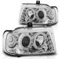 Preview: LED Angel Eyes Scheinwerfer für Seat Ibiza 6K / Cordoba 93-99 chrom