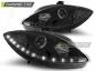 Preview: Scheinwerfer LED Tagfahrlicht Optik für Seat Leon 1P / Altea 5P 04-09 Schwarz