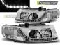 Preview: Scheinwerfer LED Tagfahrlicht Optik für Seat Leon 1M / Toledo 1M Bj. 99-06 Chrom