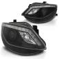 Preview: Scheinwerfer LED Tagfahrlicht Optik für Seat Ibiza 6J Bj. 08-12 Schwarz