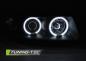 Preview: Scheinwerfer CCFL Angel Eyes für Seat Leon 1M / Toledo 1M Bj. 99-06 Schwarz