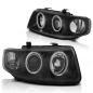 Preview: Scheinwerfer CCFL Angel Eyes für Seat Leon 1M / Toledo 1M Bj. 99-06 Schwarz