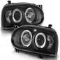 Preview: LED Angel Eyes Scheinwerfer für VW Golf 3 91-97 schwarz
