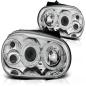 Preview: LED Angel Eyes Scheinwerfer für VW Golf 4 97-03 chrom