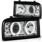 Preview: LED Angel Eyes Scheinwerfer für VW Corrado 88-95 chrom