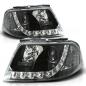 Preview: Scheinwerfer LED Tagfahrlicht Optik für VW Passat 3BG Bj. 00-05 Schwarz