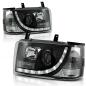 Preview: Scheinwerfer LED Tagfahrlicht Optik für VW T4 Bus Bj. 90-03 Schwarz