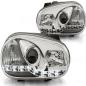 Preview: Scheinwerfer LED Tagfahrlicht Optik für VW Golf 4 Bj. 97-03 Chrom