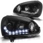 Preview: LED Tagfahrlicht Design Scheinwerfer für VW Golf 5 03-09 schwarz