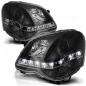 Preview: Scheinwerfer LED Tagfahrlicht Optik für VW Polo 9N3 Bj. 05-09 Schwarz