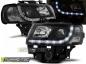 Preview: Scheinwerfer LED Tagfahrlicht Optik für VW T4 Multivan Caravelle 96-03 Schwarz