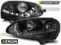 Preview: Xenon Scheinwerfer LED Tagfahrlicht Optik für VW Golf 5 Jetta 5  03-10 Schwarz