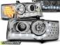 Preview: LED Tagfahrlicht Design Scheinwerfer für VW T4 90-03  chrom mit LED Blinker