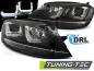 Preview: Scheinwerfer U-Tube LED Tagfahrlicht für VW Golf 7 Bj. 12-16 Schwarz Edition