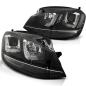 Preview: Scheinwerfer U-Tube LED Tagfahrlicht für VW Golf 7 Bj. 12-16 Schwarz Edition