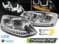 Preview: Scheinwerfer U-Tube Tagfahrlicht Optik für VW Polo 6R Chrom dynamischem Blinker