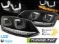 Preview: Scheinwerfer U-Tube Tagfahrlicht Optik für VW Polo 6R Black dynamischem Blinker