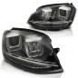 Preview: Scheinwerfer DRL LED Tagfahrlicht für VW Golf 7 12-16 Black Chrom LED Blinker