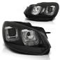 Preview: Scheinwerfer U-Tube LED Tagfahrlicht für VW Golf 6 Bj. 08-13 Schwarz Edition