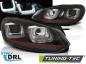 Preview: Scheinwerfer U-Tube LED Tagfahrlicht für VW Golf 6 Bj. 08-13 Schwarz Rot Edition