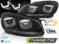 Preview: Scheinwerfer DRL LED Tagfahrlicht für VW Golf 6 08-13 Schwarz mit dynamischen Blinker