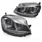 Preview: Scheinwerfer DRL LED Tagfahrlicht für Golf 7 Bj. 12-16 Schwarz Chrom dynamische Blinker