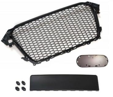 Frontgrill Sport schwarz mit Emblem und Kennzeichenhalter für Audi A4 B8 11-15