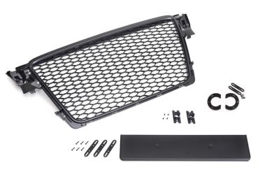 Frontgrill Sport Waben-Grill Lüftungsgitter für Audi A4 B8 07-12 Schwarz Glanz