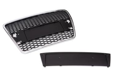 Frontgrill Sport schwarz mit Kennzeichenhalter passend für den Audi A6 4F