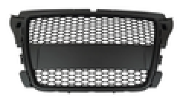 Sportgrill Frontgrill Kühlergrill Wabengrill Passend für Audi A3 8P Grill ohne PDC 08-13 Schwarz Matt