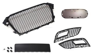 Kühlergrill Grill Waben-Grill Emblemhalter Lüftungsgitter passend für Audi A4 B8
