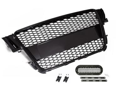 Sportgrill Frontgrill Kühlergrill Wabengrill Passend für Audi A5 S5 Waben-Grill ohne Emblem 07-11 Typ B8 mit Emblemhalter