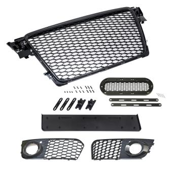 Frontgrill mit Emblem und Kennzeichenhalter u. Lüftungsgitter für Audi A4 B8 8K
