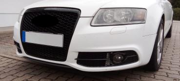 Sportgrill Frontgrill Kühlergrill  Passend für Audi A6 4F Facelift Grill Schwarz Glanz
