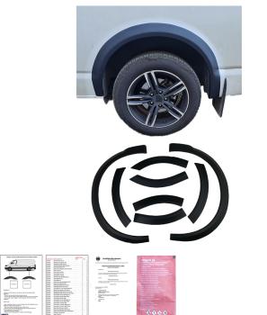 Radlaufleisten Radlaufschutz Radlaufabdeckung / Radlaufverbreiterung Set für VW T6.1 Transporter / Caravelle / Multivan 19-23 schwarz / matt mit ABE
