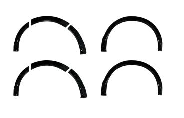 Radlaufleisten Radlaufschutz Radlaufabdeckung / Radlaufverbreiterung Set für VW T6 15+-19 Transporter / Caravelle / Multivan Hochglanz schwarz mit ABE