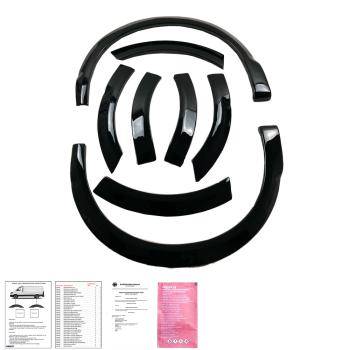 Radlaufleisten Radlaufschutz Radlaufabdeckung / Radlaufverbreiterung Set für VW T6.1 Transporter / Caravelle / Multivan 19-23 Hochglanz schwarz mit ABE