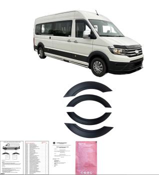 Radlaufleisten Radlaufschutz Radlaufabdeckung / Radlaufverbreiterung Set für VW Crafter / MAN TGE 17+ schwarz / matt mit ABE
