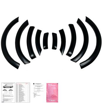 Radlaufleisten Radlaufschutz Radlaufabdeckung / Radlaufverbreiterung Set für VW Caddy IV/V 4/5 15-21 Hochglanz-schwarz mit ABE