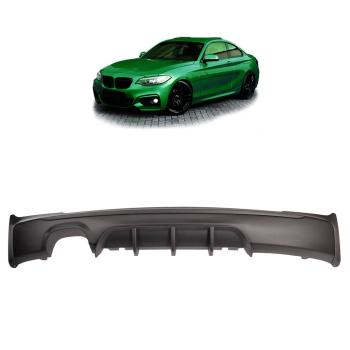Heckansatz Heckspoiler Diffusor für BMW F22 Coupe F23 Cabrio für M-Paket 2-Rohr