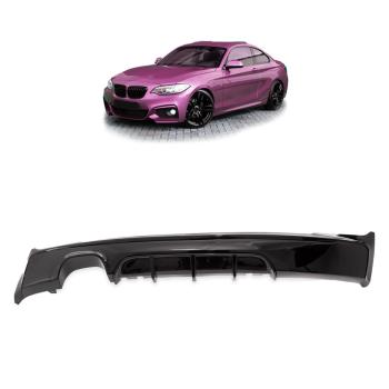 Heckansatz Heckspoiler Diffusor für BMW F22 Coupe F23 Cabrio für M-Paket 2-Rohr