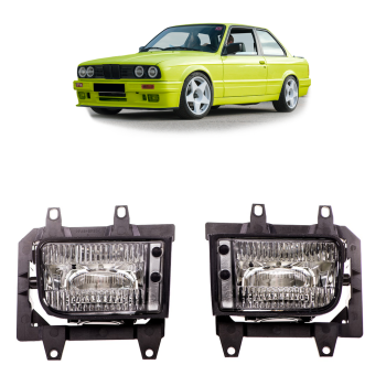 Nebelscheinwerfer SET Klarglas + H3 Birnen für BMW E30 Facelift ab 1987