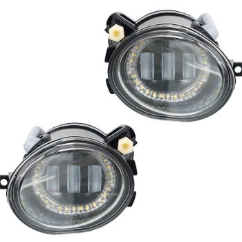 LED Nebelscheinwerfer Set für BMW 5er E39 95-04 , 3er E46 Coupe/Cabrio/Lim/Touring 98-07 schwarz/klar (M-Paket)