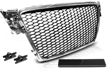 Sportgrill / Kühlergrill für Audi A4 B8 (8K) 08-11 chrom in Wabendesign