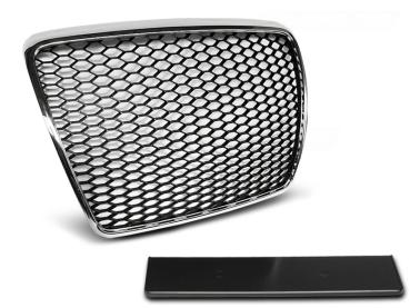 Sportgrill / Kühlergrill für Audi A6 C6 (4F) 09-11 chrom in Wabendesign