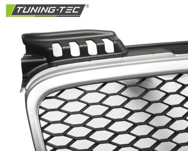 Preview: Sportgrill / Kühlergrill für Audi A4 B7 (8E) 04-08 matt silber in Wabendesign