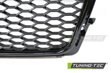 Preview: Sportgrill / Kühlergrill für Audi A4 B8 (8K) 08-11 Hochglanz schwarz in Wabendesign