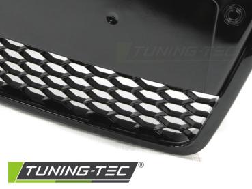 Preview: Sportgrill / Kühlergrill für Audi A6 C6 (4F) 04-08 Hochglanz schwarz in Wabendesign