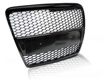 Sportgrill / Kühlergrill für Audi A6 C6 (4F) 04-08 Hochglanz schwarz in Wabendesign